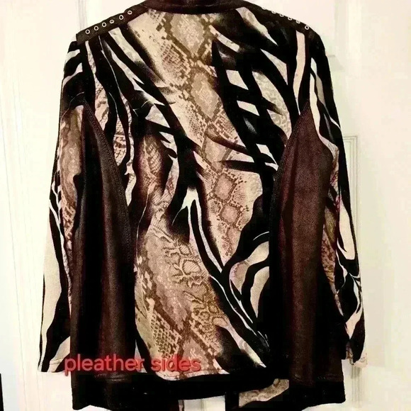 Vex Collection Open Cardigan Sweater Black and Creams long Sleeve Size 44 #165 - Picture 2 of 10